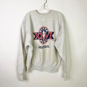Vintage Super Bowl XXVI Crewneck Sweatshirt Large 1992 Trenches Grey 90s 26